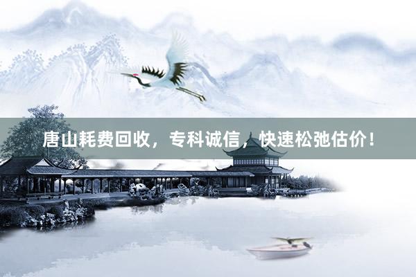 唐山耗费回收，专科诚信，快速松弛估价！